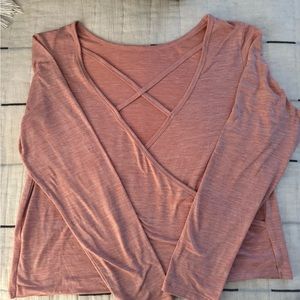 Athletic coral long sleeve top